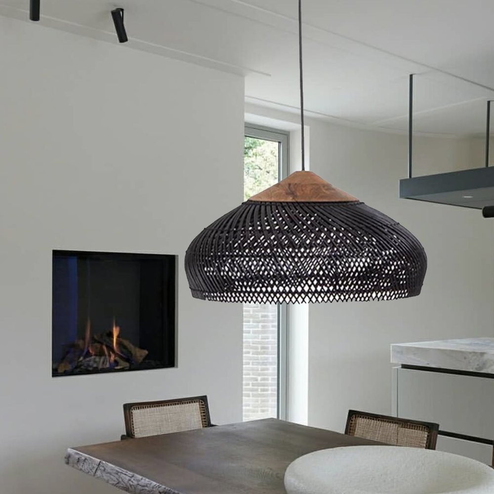 50% OFF Clearance Rattan Pendant Light Wabi Sabi Style Retro Dining Room Chandelier