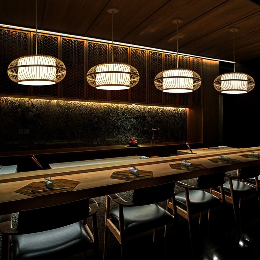 Artistic Bamboo Hanging Lamp Creative New Chinese Zen Restaurant Chandelier