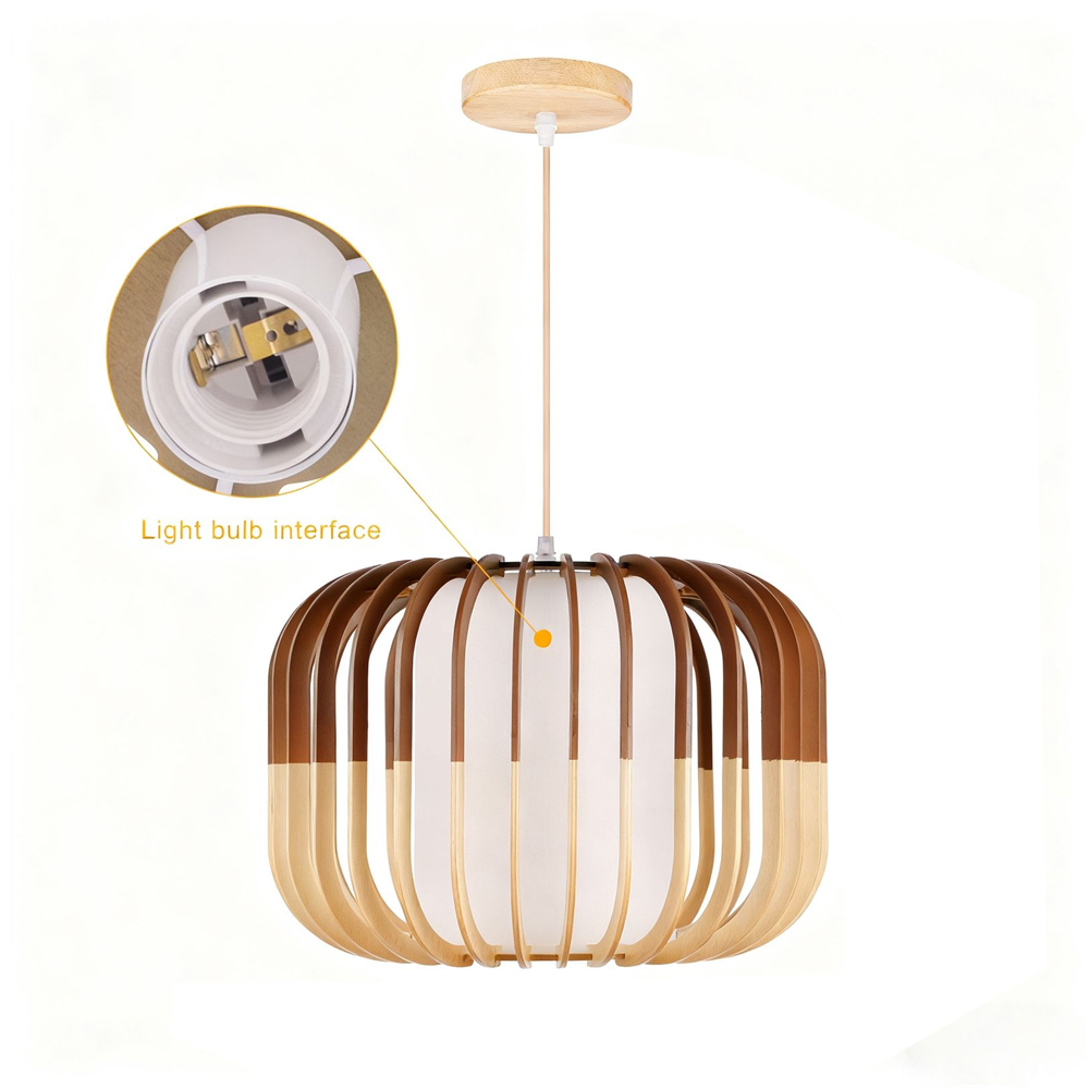 Japanese-style Small Wooden Pendant Lamp for Dining Room Kitchen