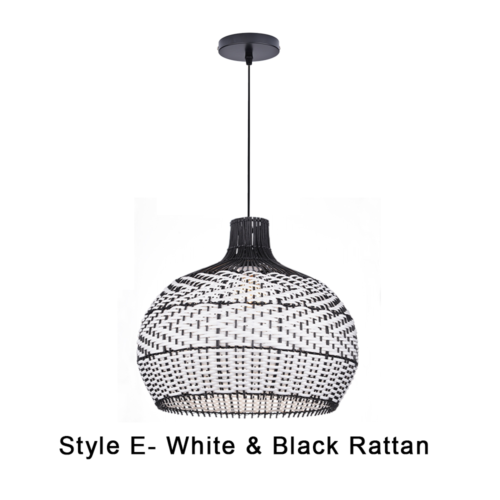 Simply White Rattan Pendant Light