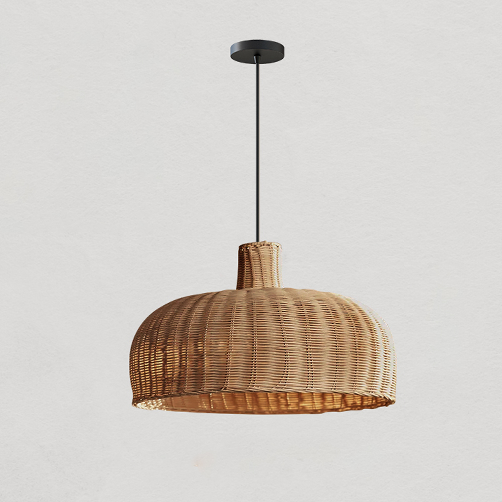 Retro Rattan Ceiling Lighting Japanese Creative Handwoven Restaurant Chandelier