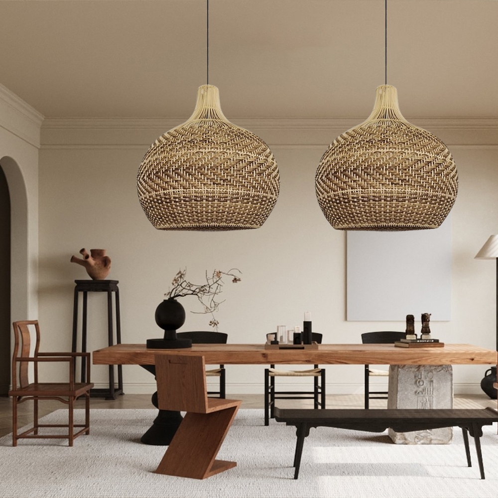 Arabica Rattan Pendant Light Hand Braided Drop Chandelier