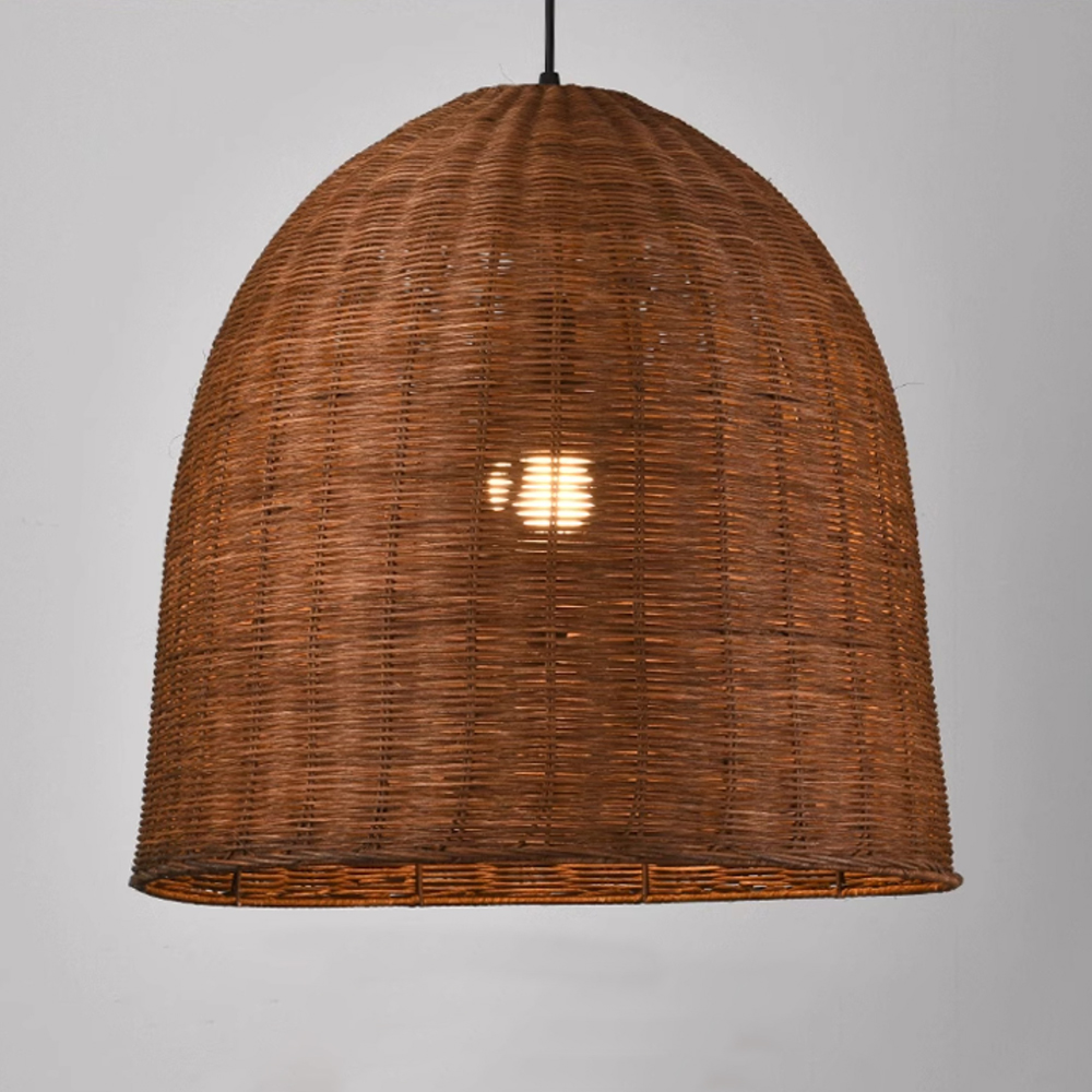 Restaurant Lamp Wabi-sabi Style Chandelier B&B Retro Hand-woven Rattan Lampshade