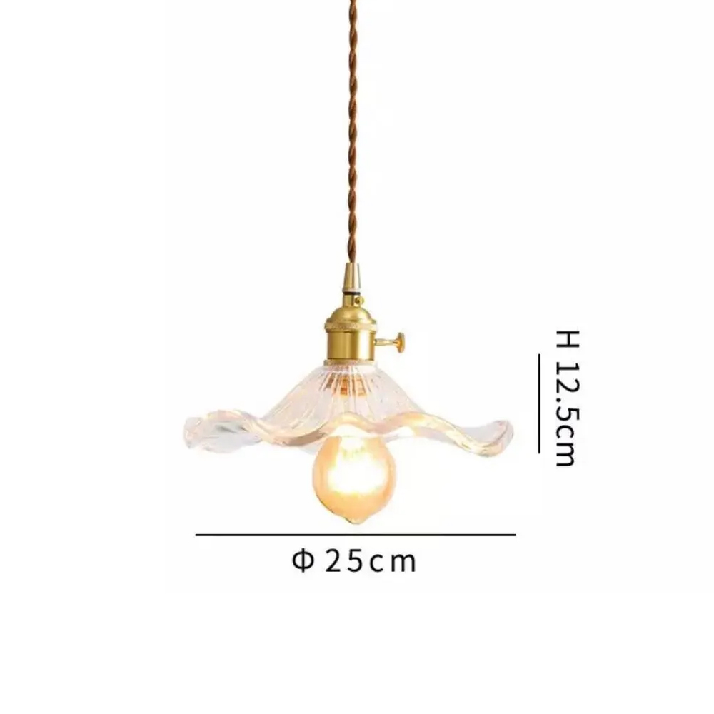 Mid Century Modern Flower Shape Glass Pendant Light Vintage Living Room Decor Lamps