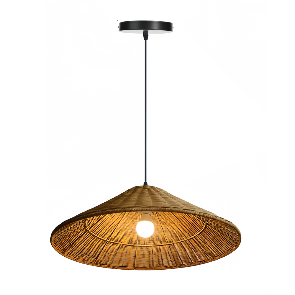 Homestay Southeast Asian Rattan Chandelier Restaurant Straw Hat Lampshade