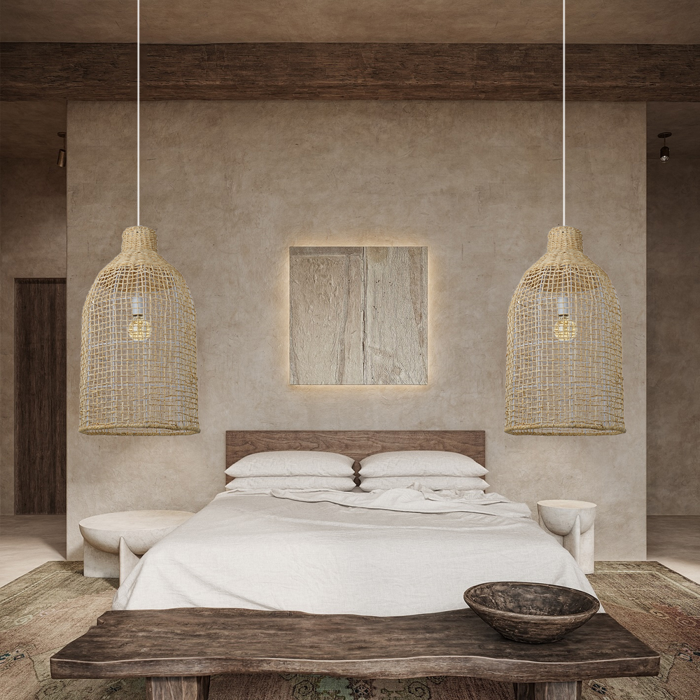 Hand Woven Lighting Dining Room Rattan Pendant Lights