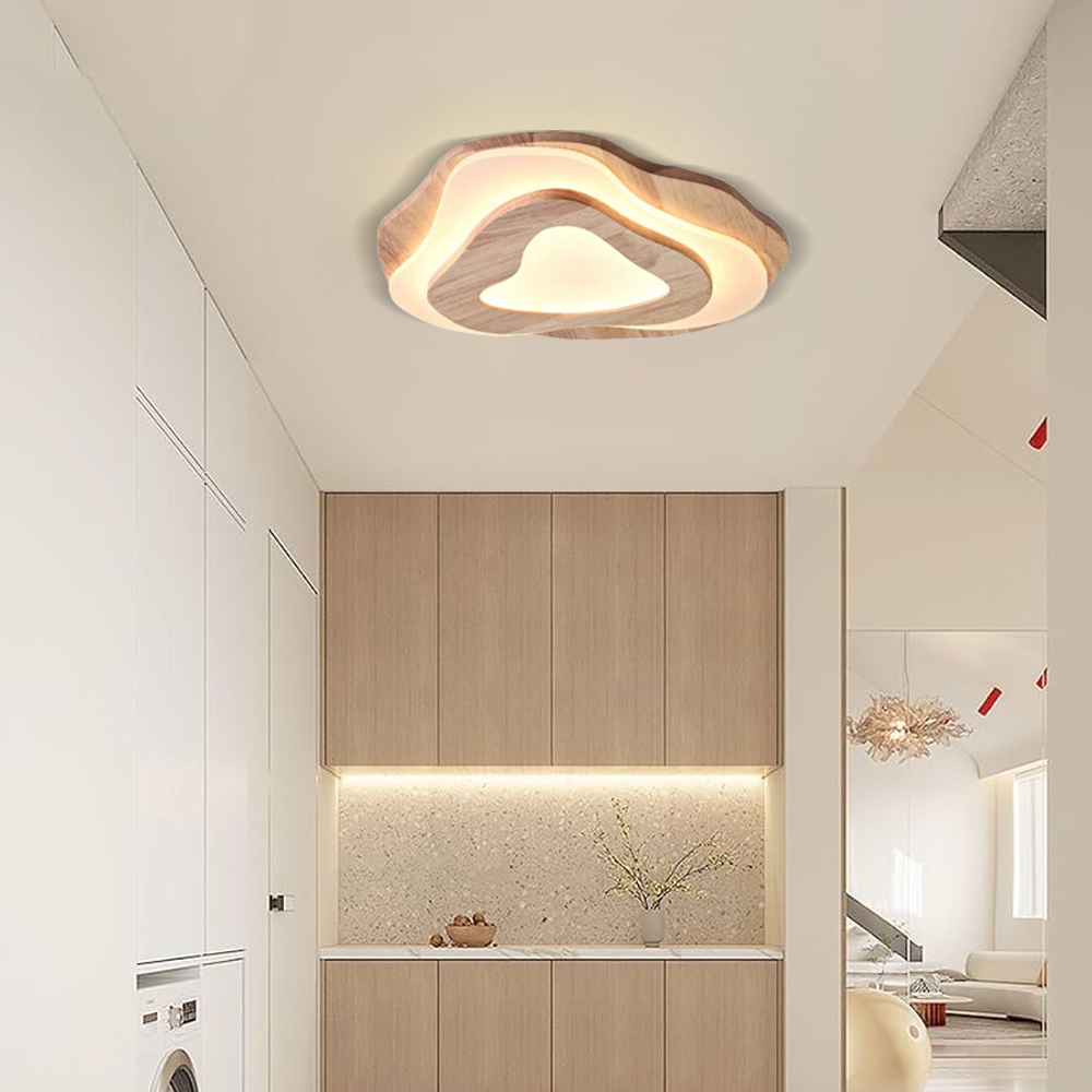 50% OFF Clearance 40CM Dimmable Wooden Ceiling Light with Remote Control