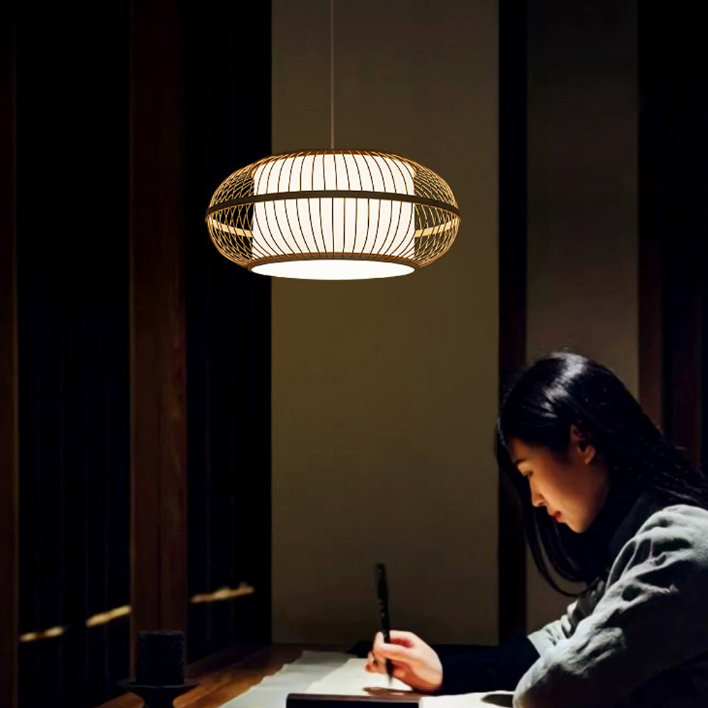 Artistic Bamboo Hanging Lamp Creative New Chinese Zen Restaurant Chandelier