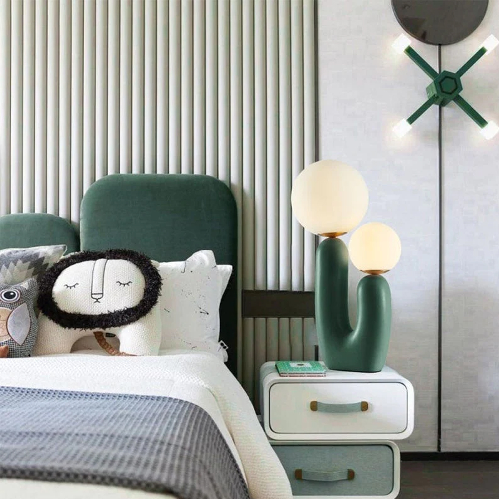 Retro Traditional Vintage Decorative Green Table Lamp for Livingroom Bedroom