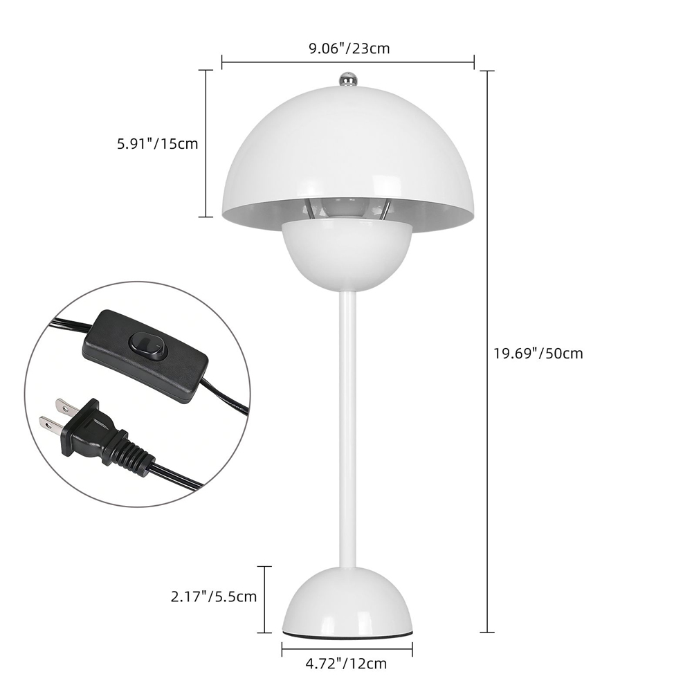 Danish Retro Flower Bud Table Lamp Nordic Style Plug In Bedroom Bedside Lighting