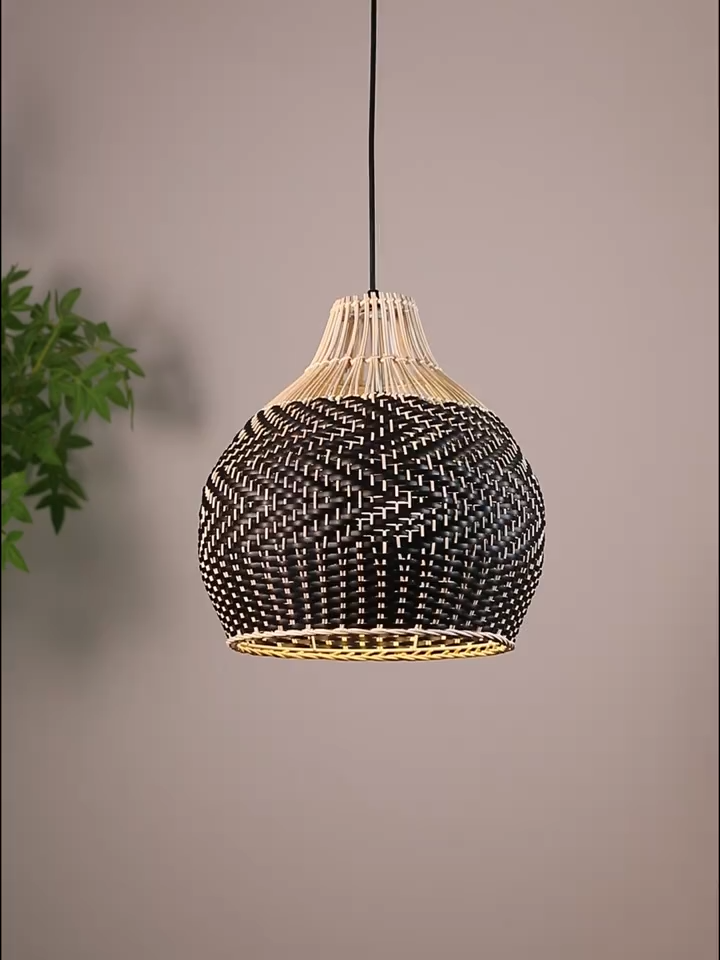 Handmade Rattan Pendant Light Fixture for Kitchen Island