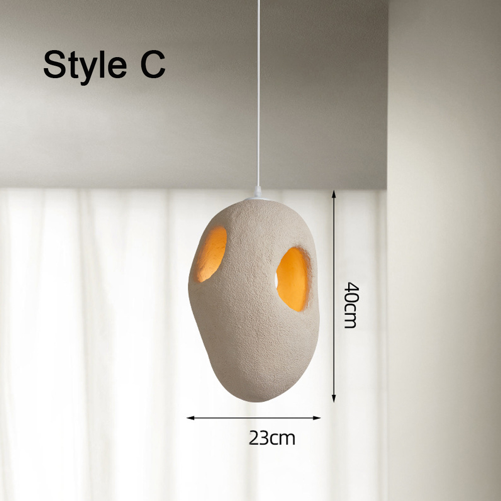 Japanese Retro Handmade Hanging Lamp High Density Polystyrene Wabi Sabi Pendant Light