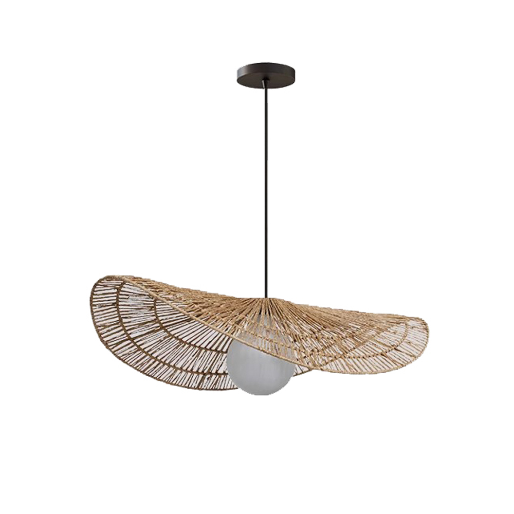Handwoven Wabi-sabi Rattan Pendant Light Retro B&B Bedroom Living Room Creative Restaurant Chandelier