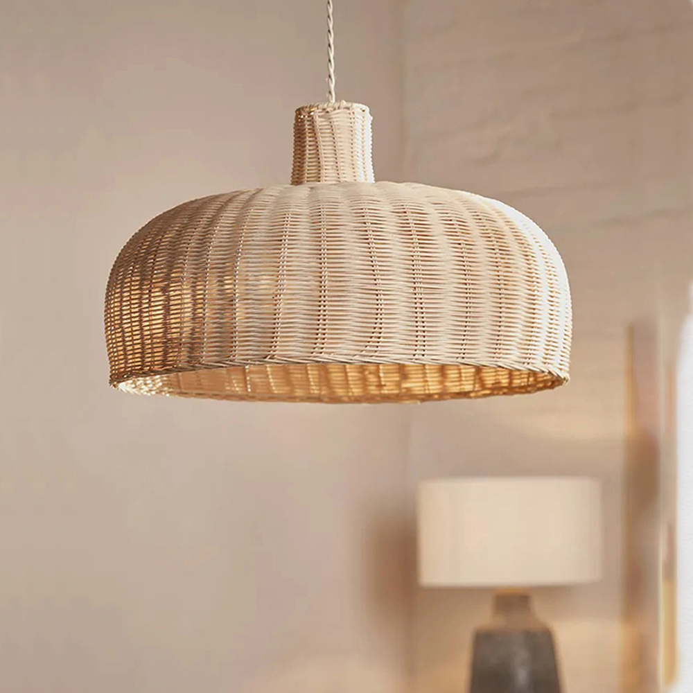 Retro Rattan Ceiling Lighting Japanese Creative Handwoven Restaurant Chandelier