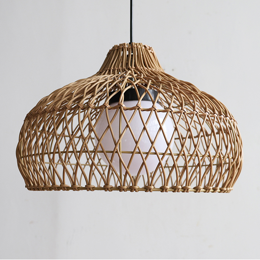 Outdoor Pavilion Rattan Chandelier Homestay Restaurant Garden Decor Waterproof Lighting
