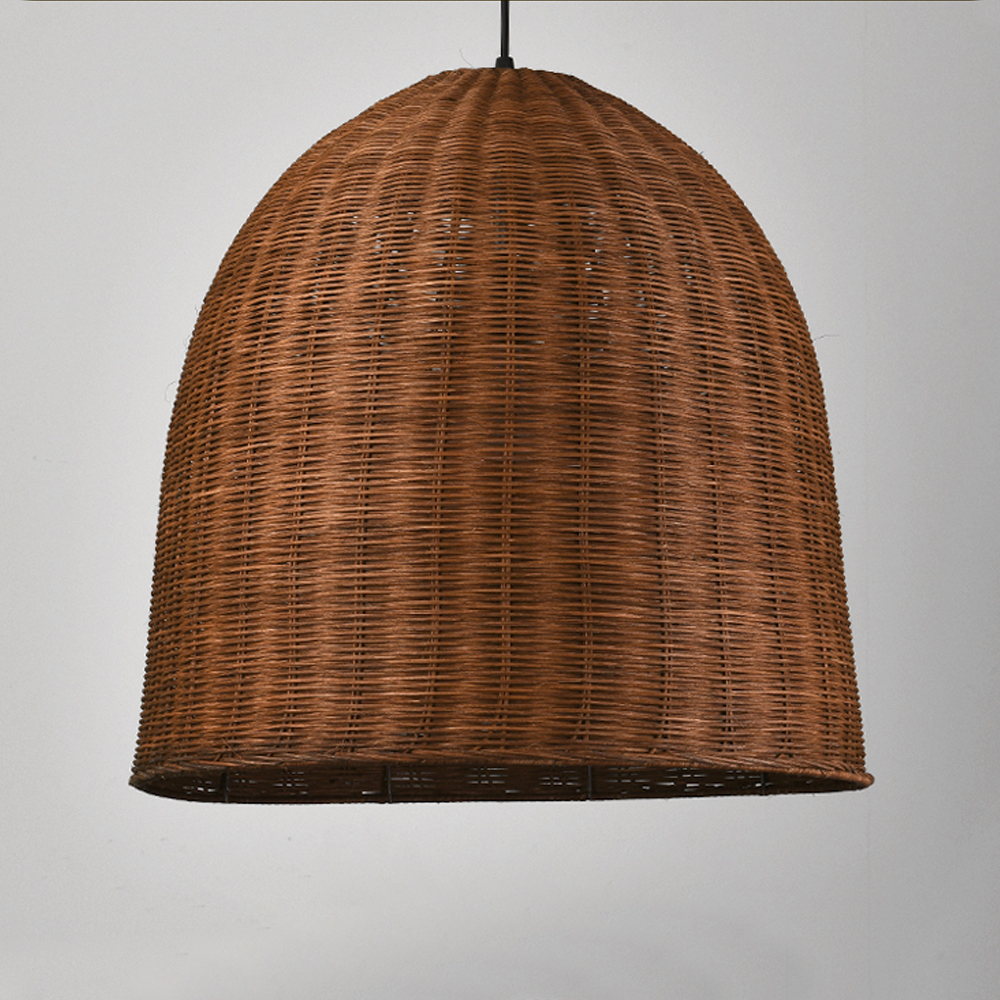Restaurant Lamp Wabi-sabi Style Chandelier B&B Retro Hand-woven Rattan Lampshade