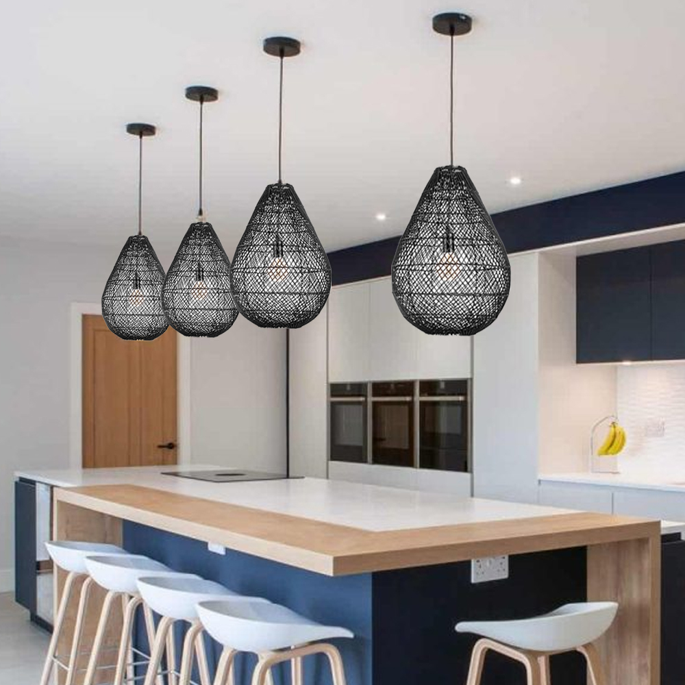 Staircase Living Room Rattan Pendant Lights Shade