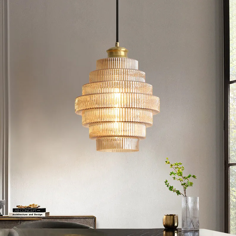 Medieval Antique Glass Pendant Light Entrance Corridor Decorative Lamp