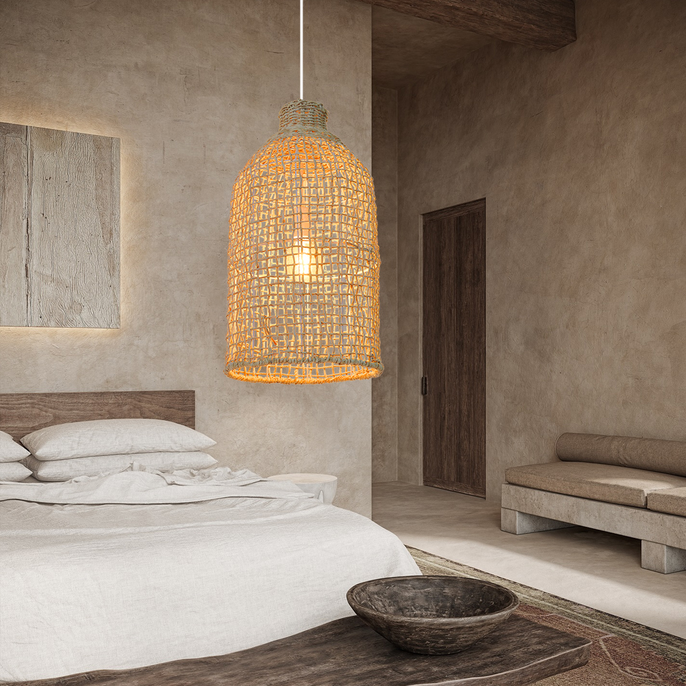 Hand Woven Lighting Dining Room Rattan Pendant Lights