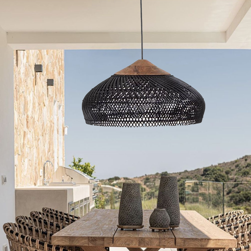 50% OFF Clearance Rattan Pendant Light Wabi Sabi Style Retro Dining Room Chandelier