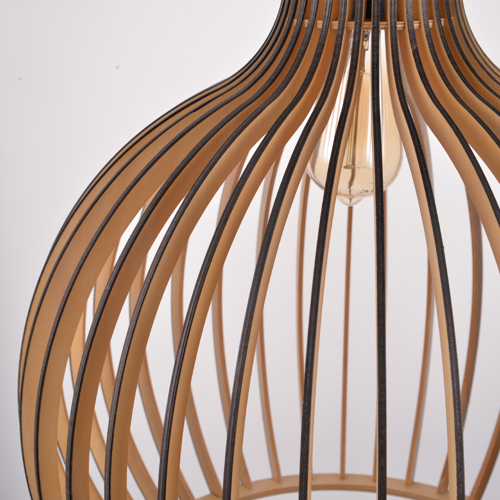 50% OFF Clearance 23CM Black Wooden Pendant Lamp Birdcage Chandelier