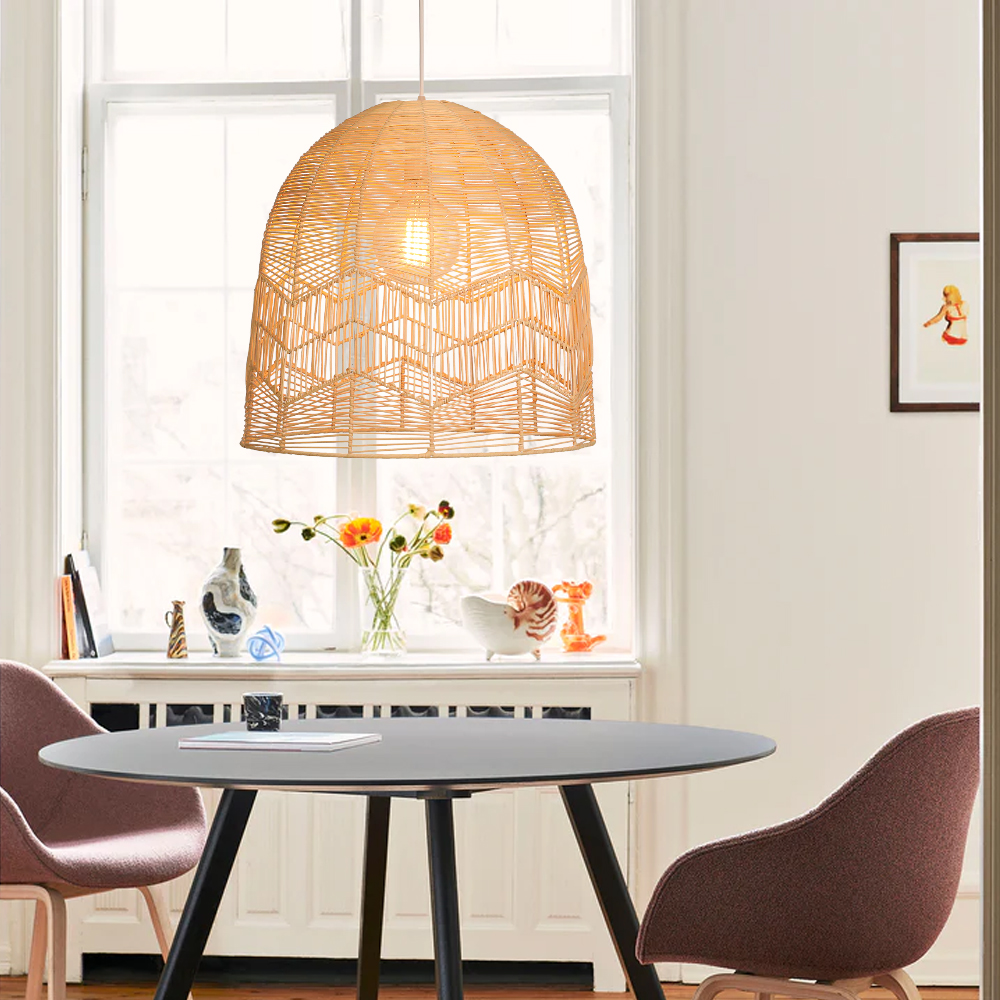 Handmade Rattan Pendant Lamp Shade Boho Light Fixture