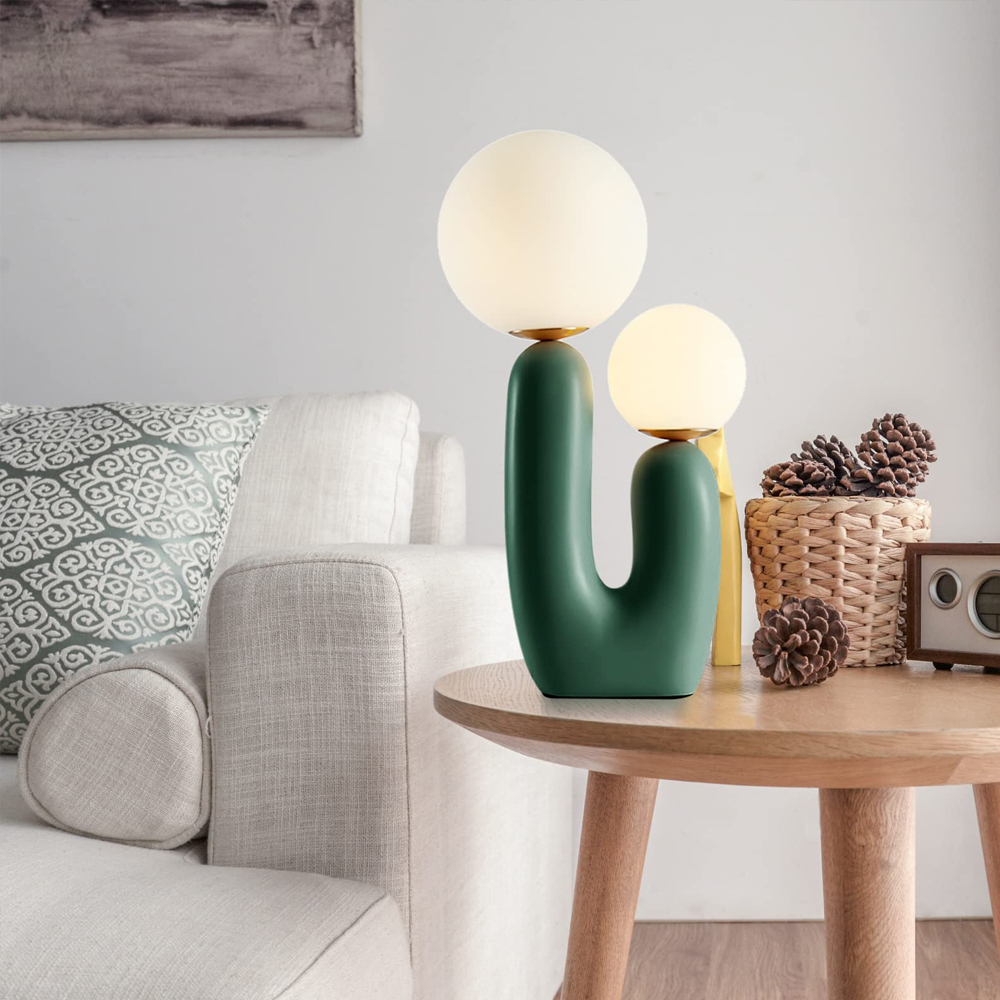 Retro Traditional Vintage Decorative Green Table Lamp for Livingroom Bedroom