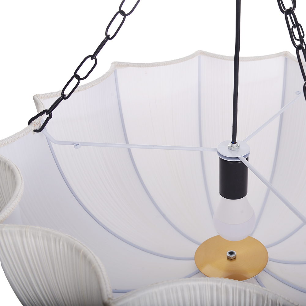 French Vintage Fabric Pendant Light Wabi-sabi Dining Room Decorative Lamps