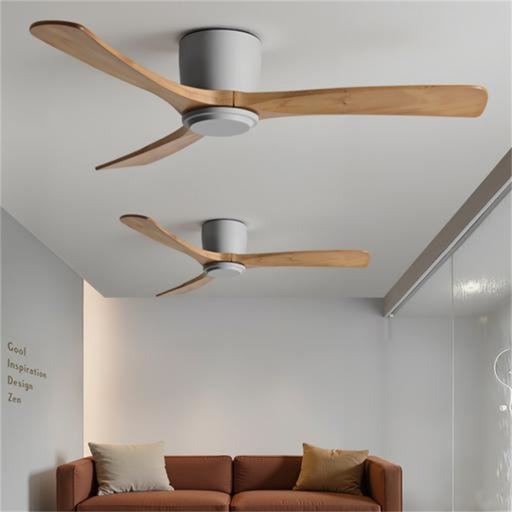 Nordic Wooden Ceiling Fan Light Fixture Minimalist LED Ceiling Lamp for Bedroom
