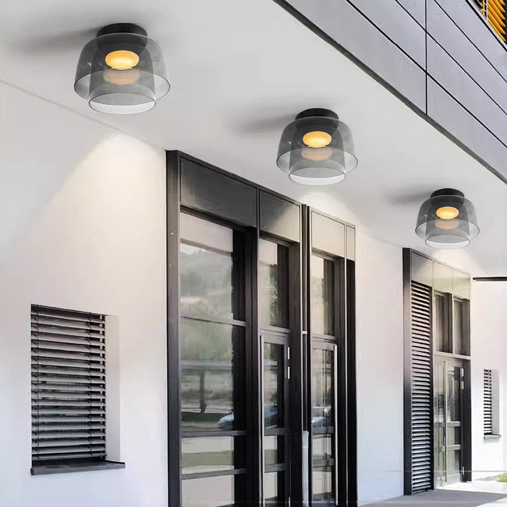 Nordic Designer Corridor Ceiling Light Retro Bedroom Glass Hanging Lamp