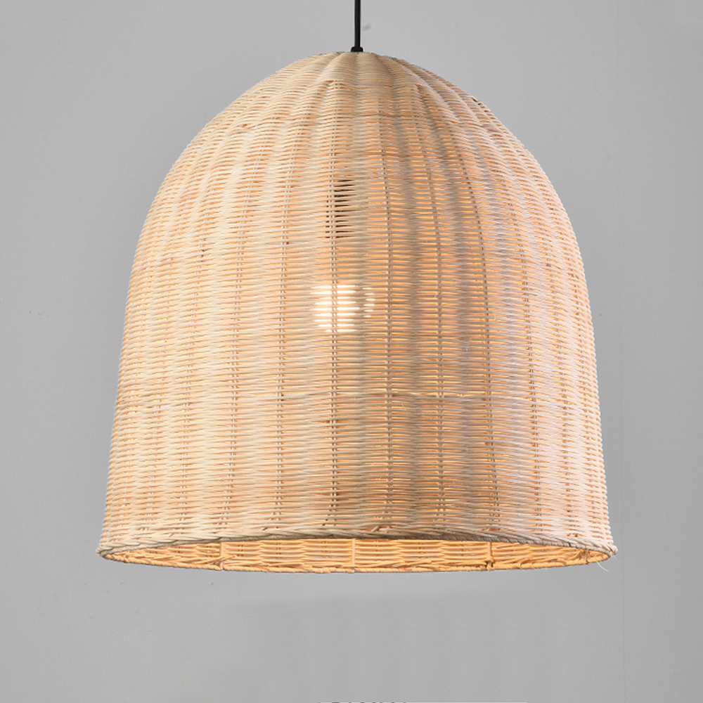 Restaurant Lamp Wabi-sabi Style Chandelier B&B Retro Hand-woven Rattan Lampshade