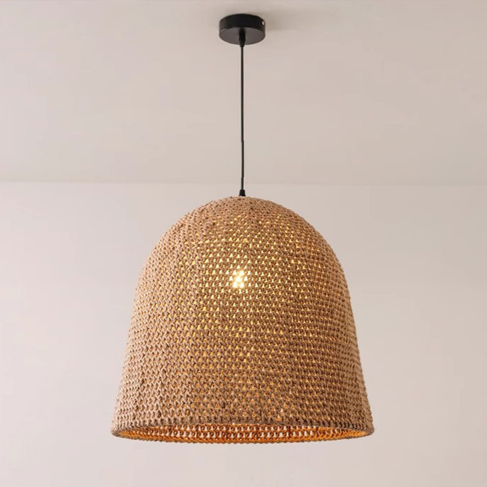 Wabi Sabi Retro Handwoven Pendant Light Homestay Restaurant Hemp Rope Lamp