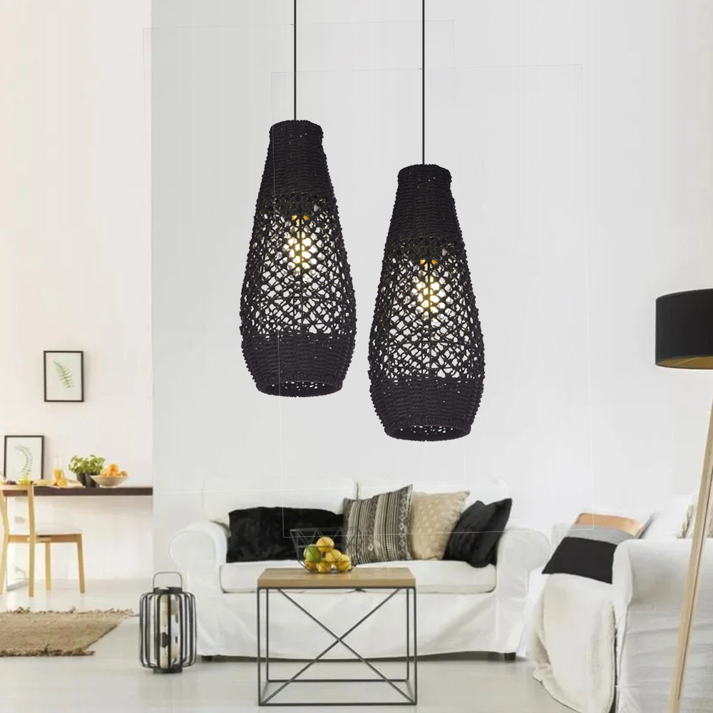 Classic Traditional Seagrass Pendant Light for Dining Room