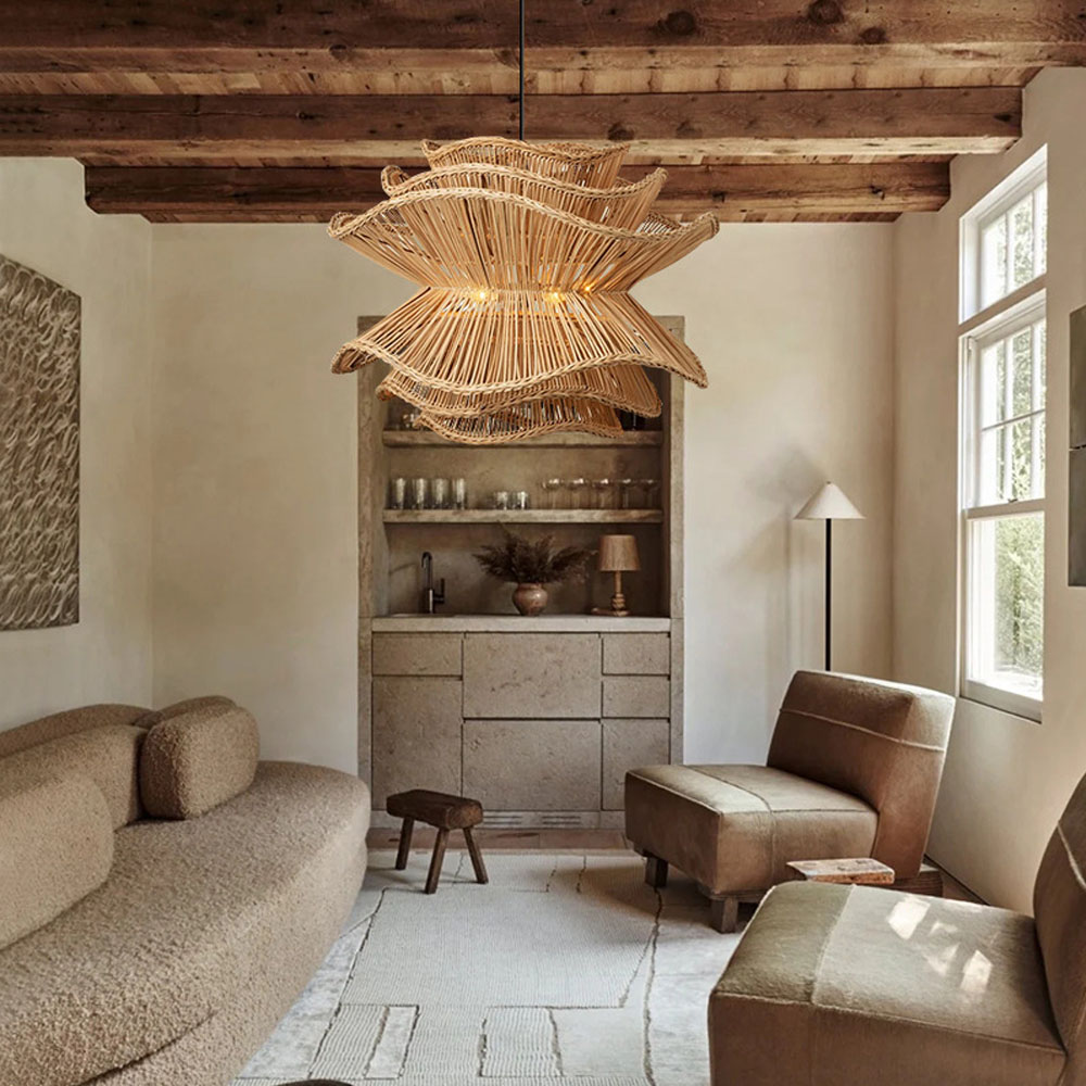 Wabi-sabi Style Chandelier Southeast Asia Living Room Bedroom Restaurant Pendants Homestay Light Fixture