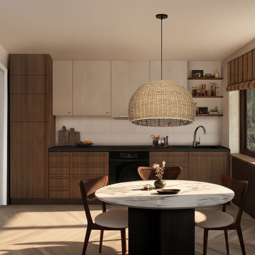 Handwoven Dome Seagrass Chandelier for Living Room