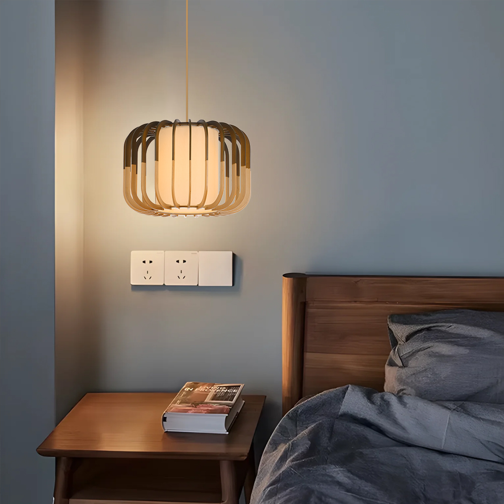 Ships from US Warehouse: 7.87 Inch Mini Wooden Dining Table Pendant Light Bedside Lamps
