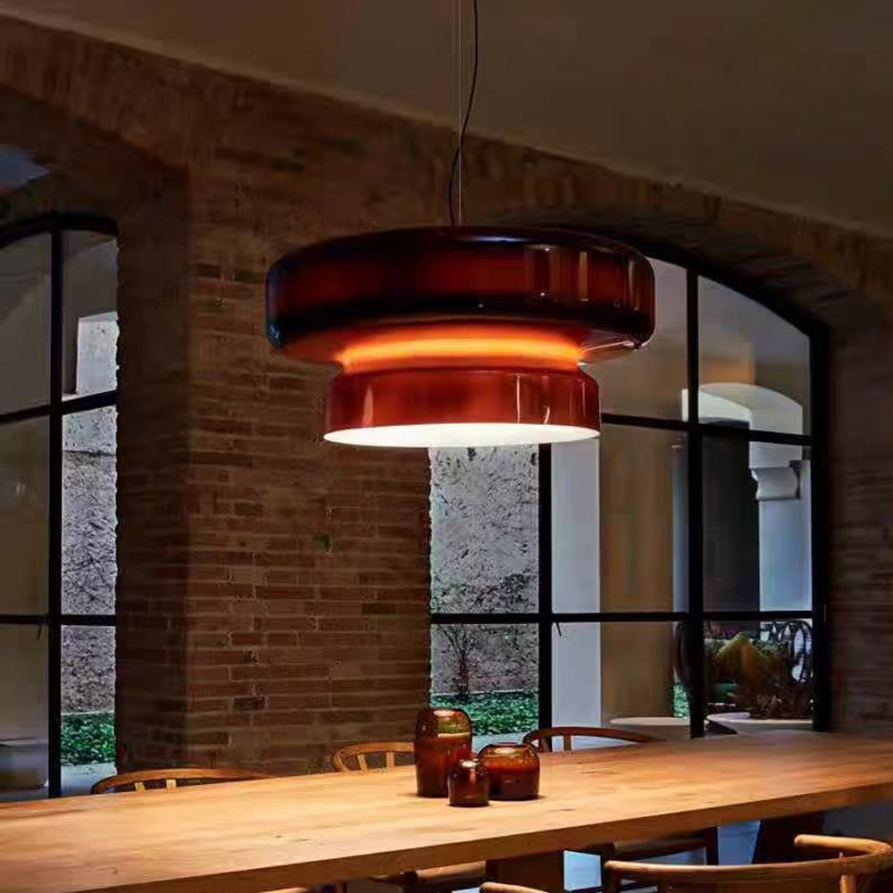Nordic Glass Pendant Light Mid-Century Modern Minimalist Colored Glass Bar Ambient Light