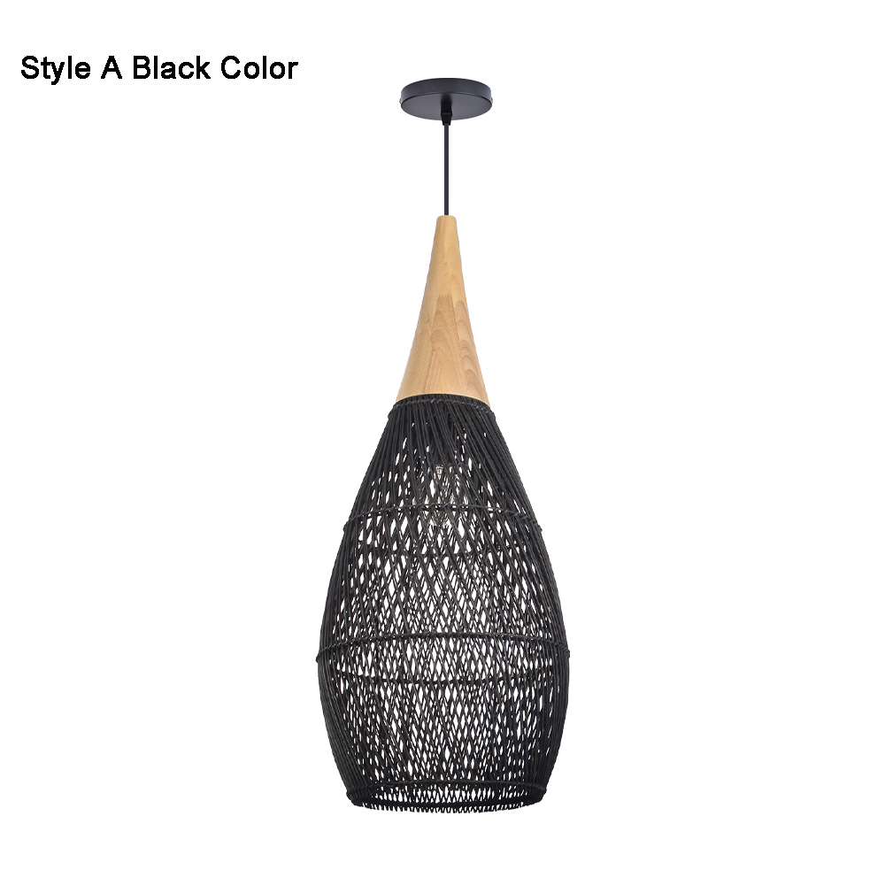 Rattan Pendant Light Wabi Sabi Style Retro Dining Room Chandelier