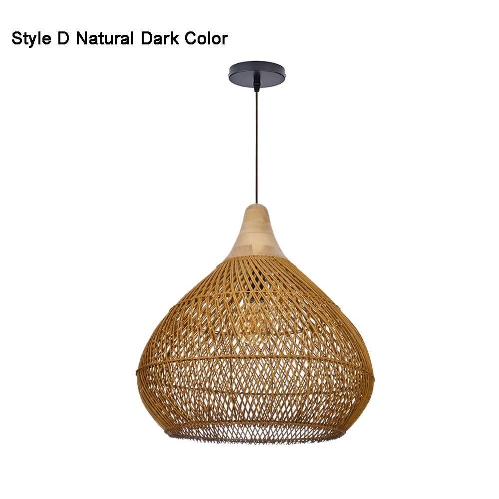 Rattan Pendant Light Wabi Sabi Style Retro Dining Room Chandelier