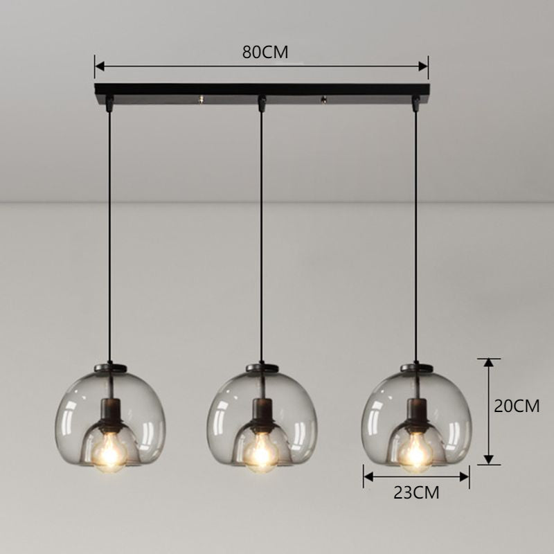 Black Spherical Glass Pendant Light