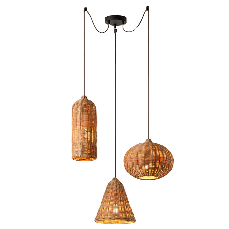 Natural Rattan Cluster Ceiling Light