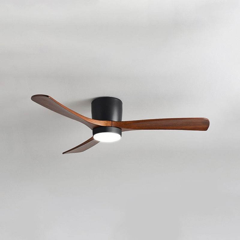 Nordic Wooden Ceiling Fan Light Fixture Minimalist LED Ceiling Lamp for Bedroom