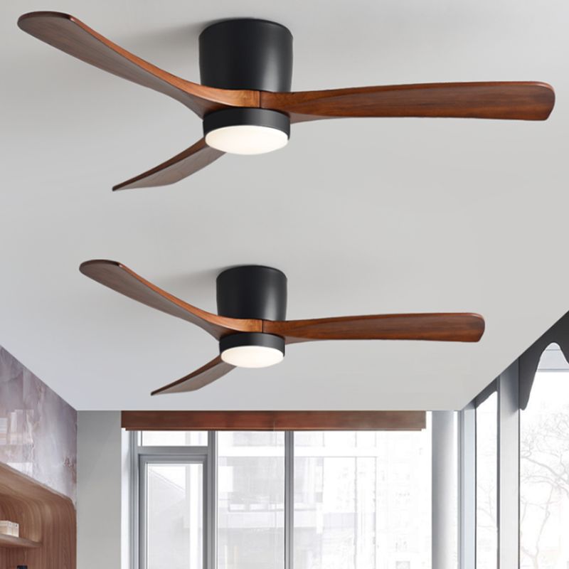 Nordic Wooden Ceiling Fan Light Fixture Minimalist LED Ceiling Lamp for Bedroom