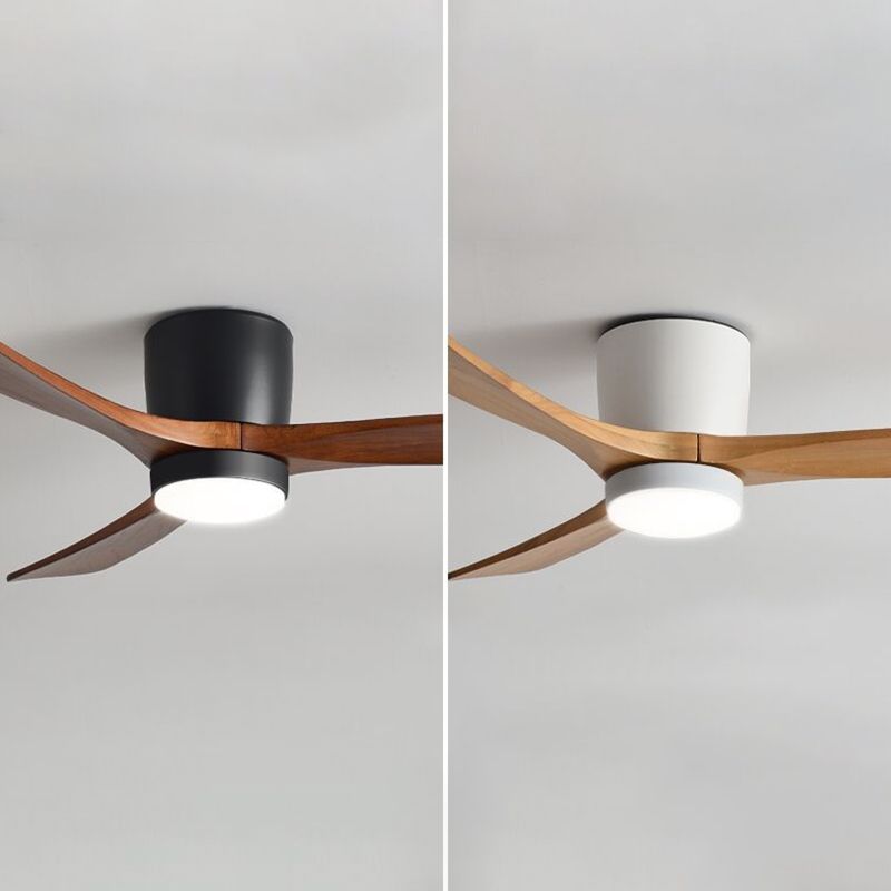 Nordic Wooden Ceiling Fan Light Fixture Minimalist LED Ceiling Lamp for Bedroom