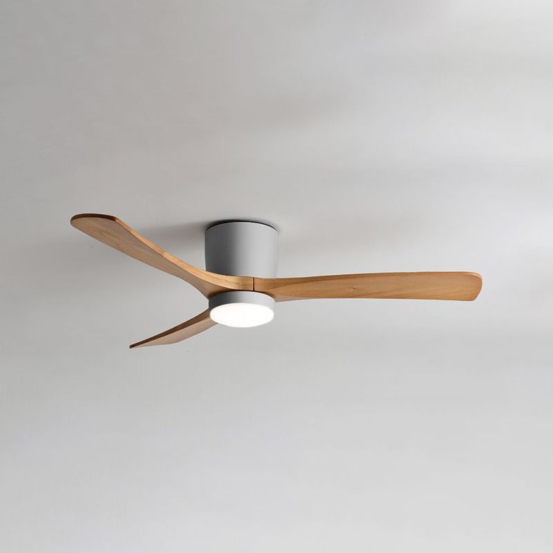 Nordic Wooden Ceiling Fan Light Fixture Minimalist LED Ceiling Lamp for Bedroom