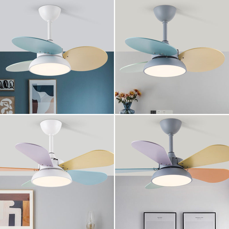Nordic Style LED Metal Ceiling Ceiling Fan Lamp for Kids Bedroom