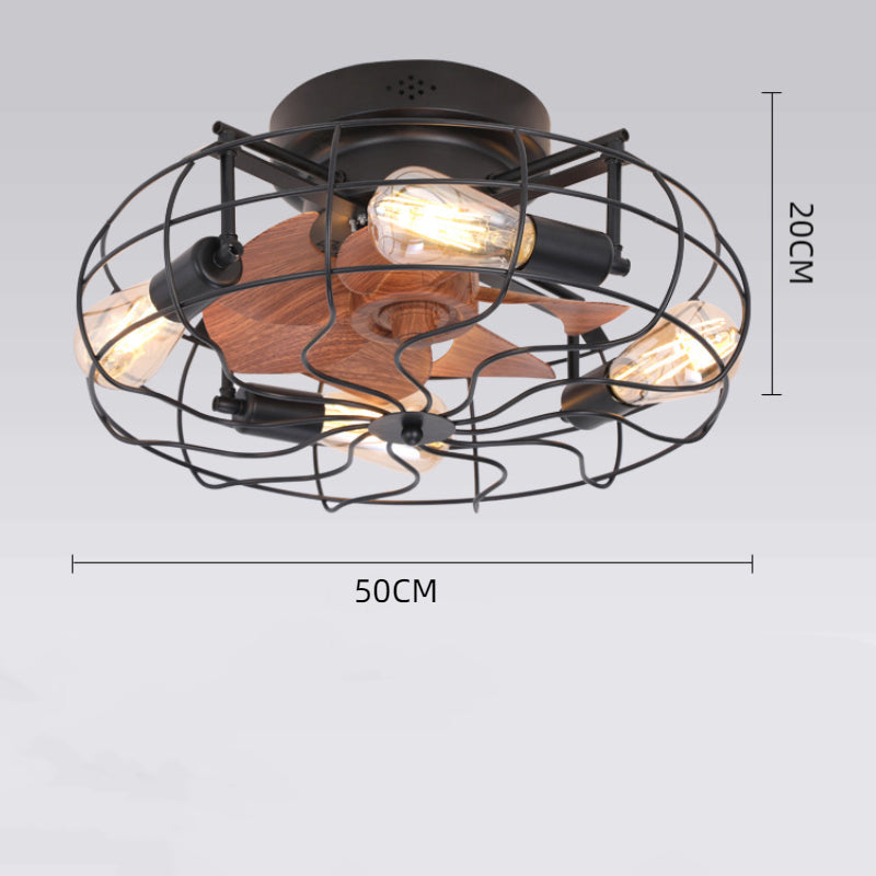 Farmhouse Caged Ceiling Fan with Light Kit