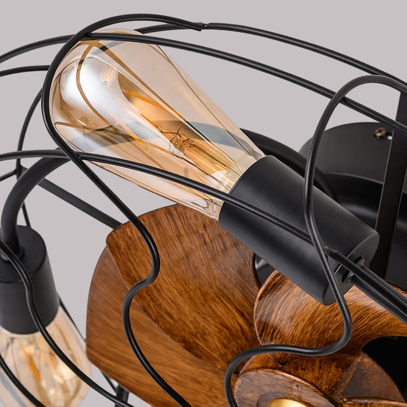 Farmhouse Caged Ceiling Fan with Light Kit