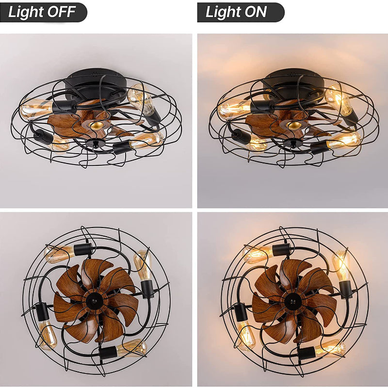 Farmhouse Caged Ceiling Fan with Light Kit