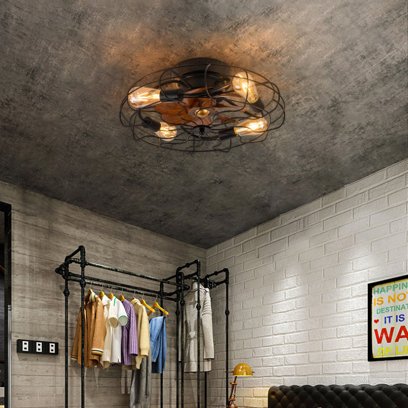 Farmhouse Caged Ceiling Fan with Light Kit